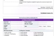 Contoh Lembar Disposisi Surat PAUD/TK dan Cara Mengisinya
