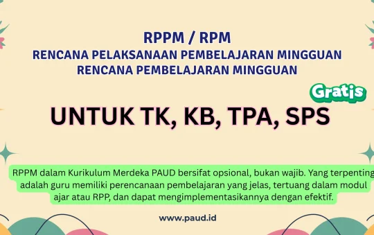 RPPM PAUD/TK 2025/2026 Deep Learning Rencana Pembelajaran Mingguan