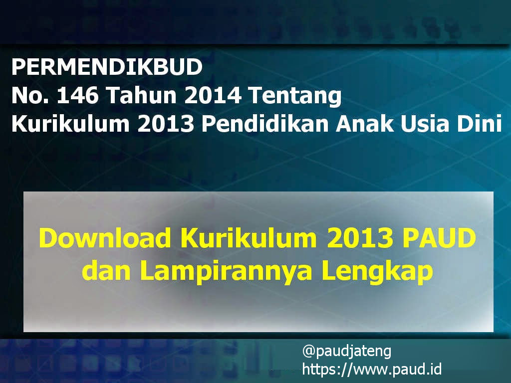 Download Kurikulum PAUD 2013 Permendikbud 146 Tahun 2014