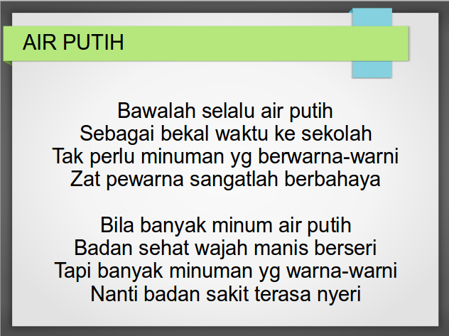 Air Putih – Lagu Anak PAUD Tema Air dan Liriknya