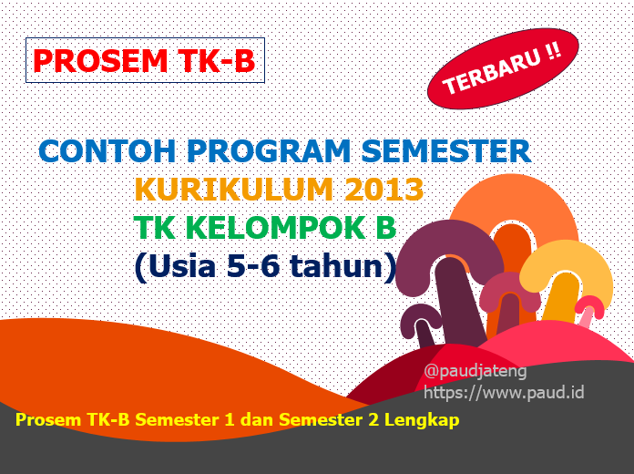 Contoh Promes TK Kelompok B 5-6 thn Kurikulum 2013