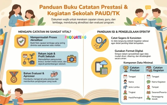 Buku Catatan Prestasi & Kegiatan Sekolah PAUD (Guru/ Siswa)
