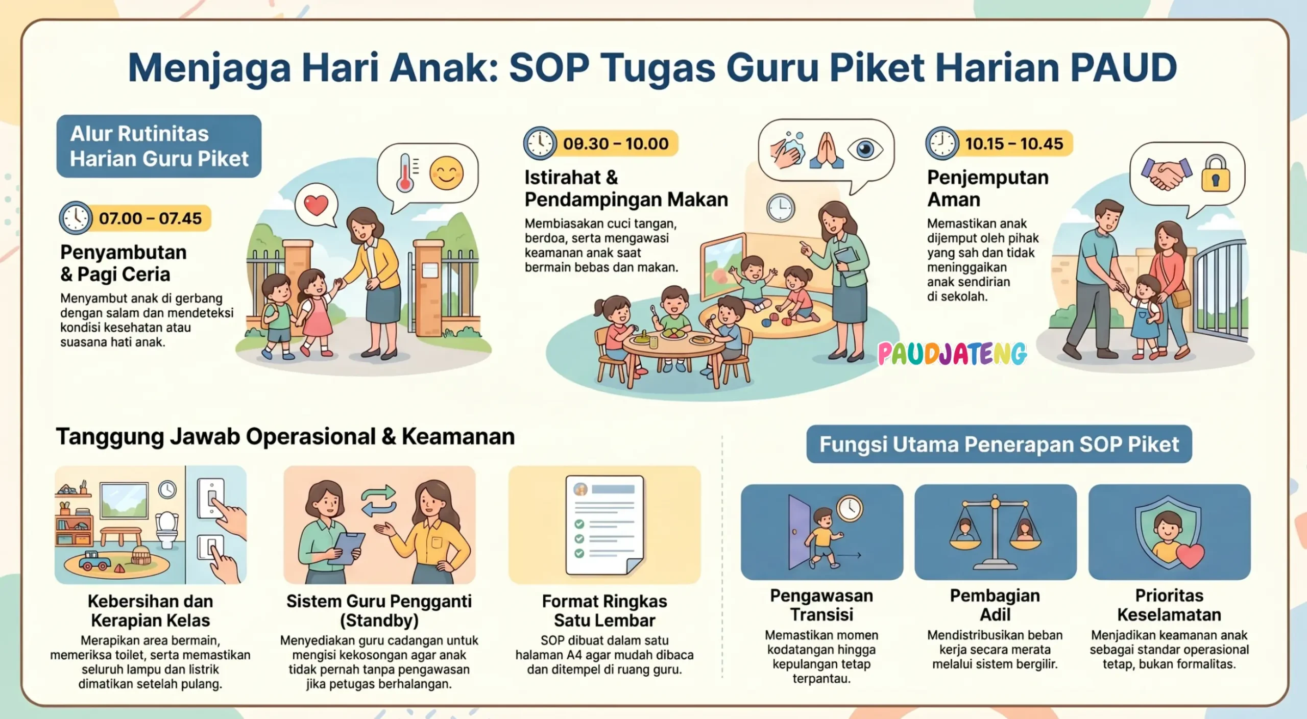 SOP Tugas Guru Piket Harian PAUD dalam Menjaga Hari Anak