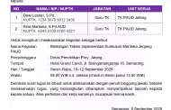 Contoh Surat Tugas Guru PAUD dan Tenaga Kependidikan