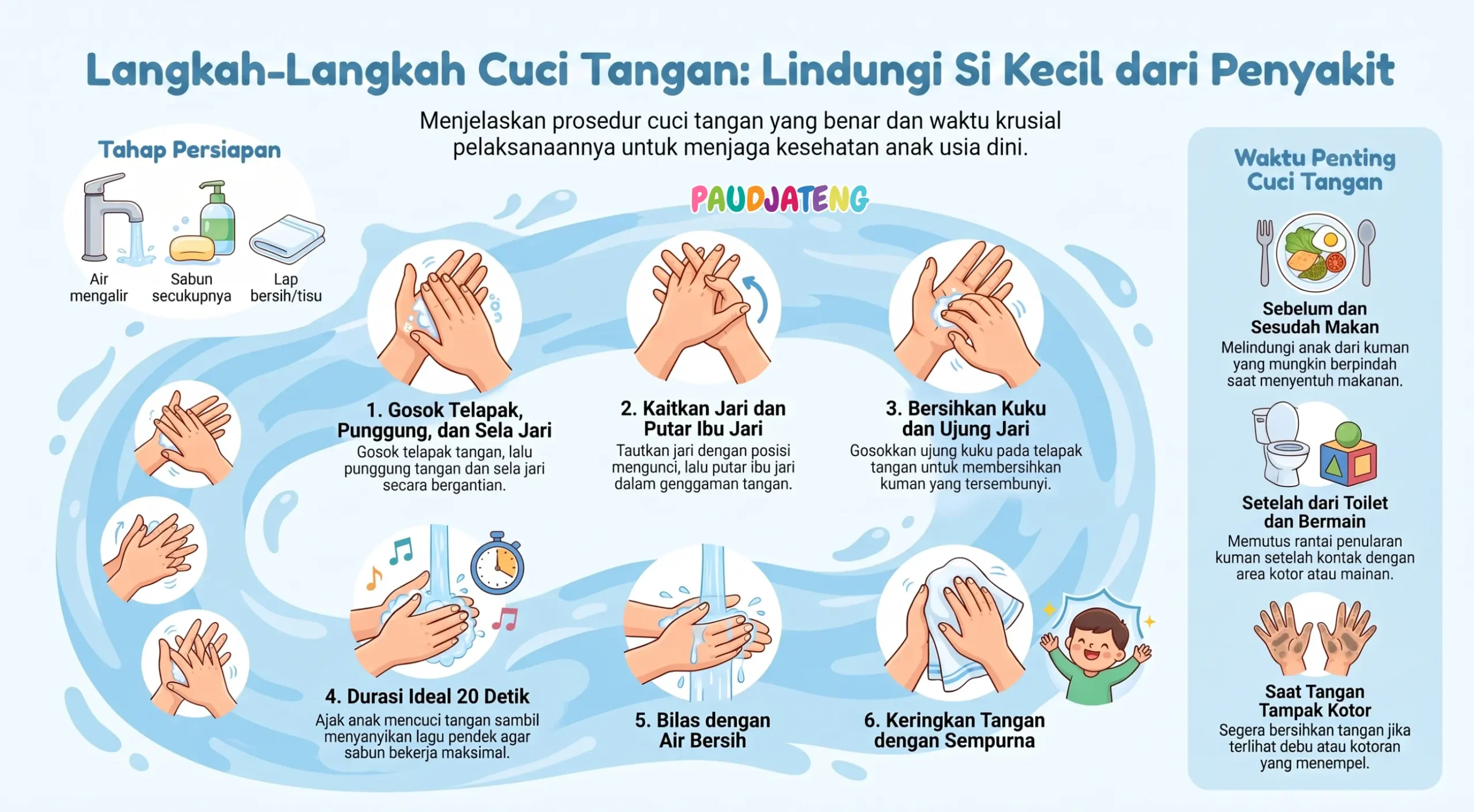 Panduan langkah SOP PAUD mencuci tangan Panduan langkah SOP PAUD mencuci tangan