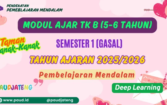 RPP TK B (5-6 Tahun) 2025/2026 Semester 1 Deep Learning