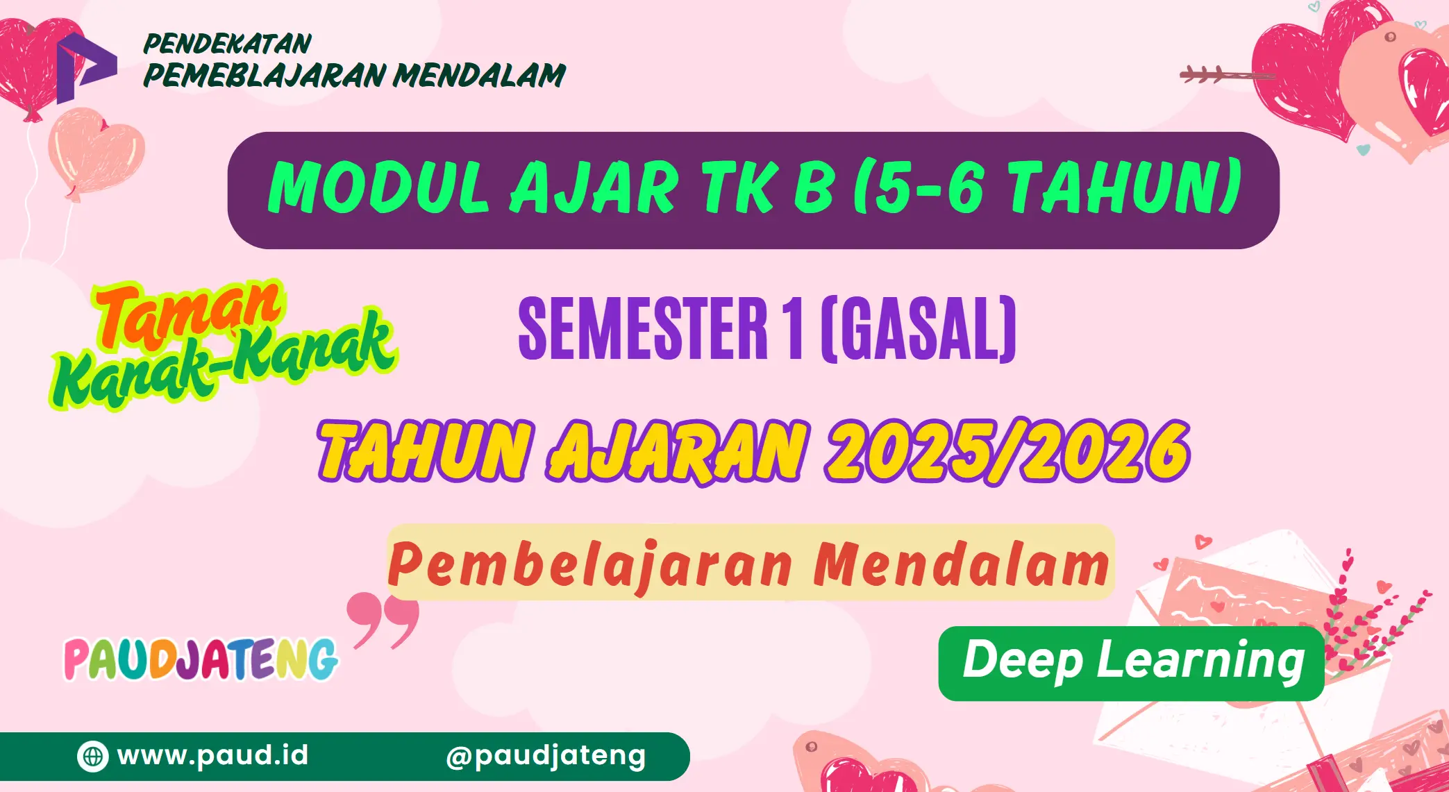Modul Ajar RPP TK B (5-6 Tahun) 2025/2026 Semester 1 Deep Learning