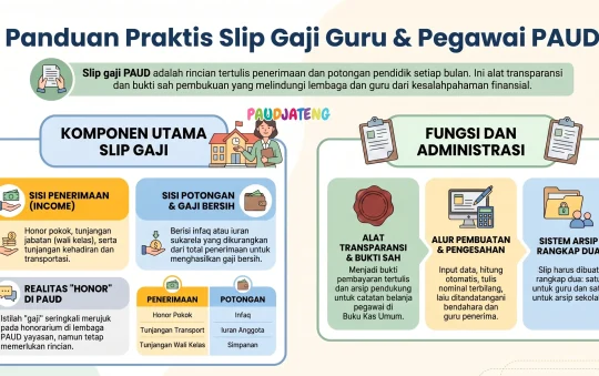 Contoh Slip Gaji Guru & Pegawai PAUD + Format Excel