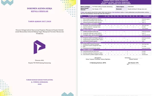 Contoh Agenda Kerja Kepala Sekolah PAUD/TK + Cara Isi